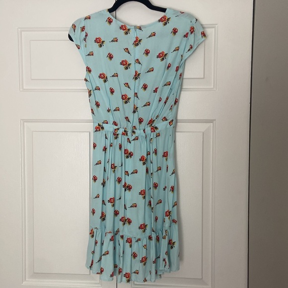 Jcrew blue dress with red roses in size 00 - Picture 2 of 3